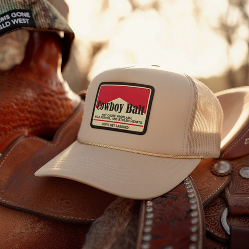 Beige Cowboy Bait Hat - Lifestyle Photo